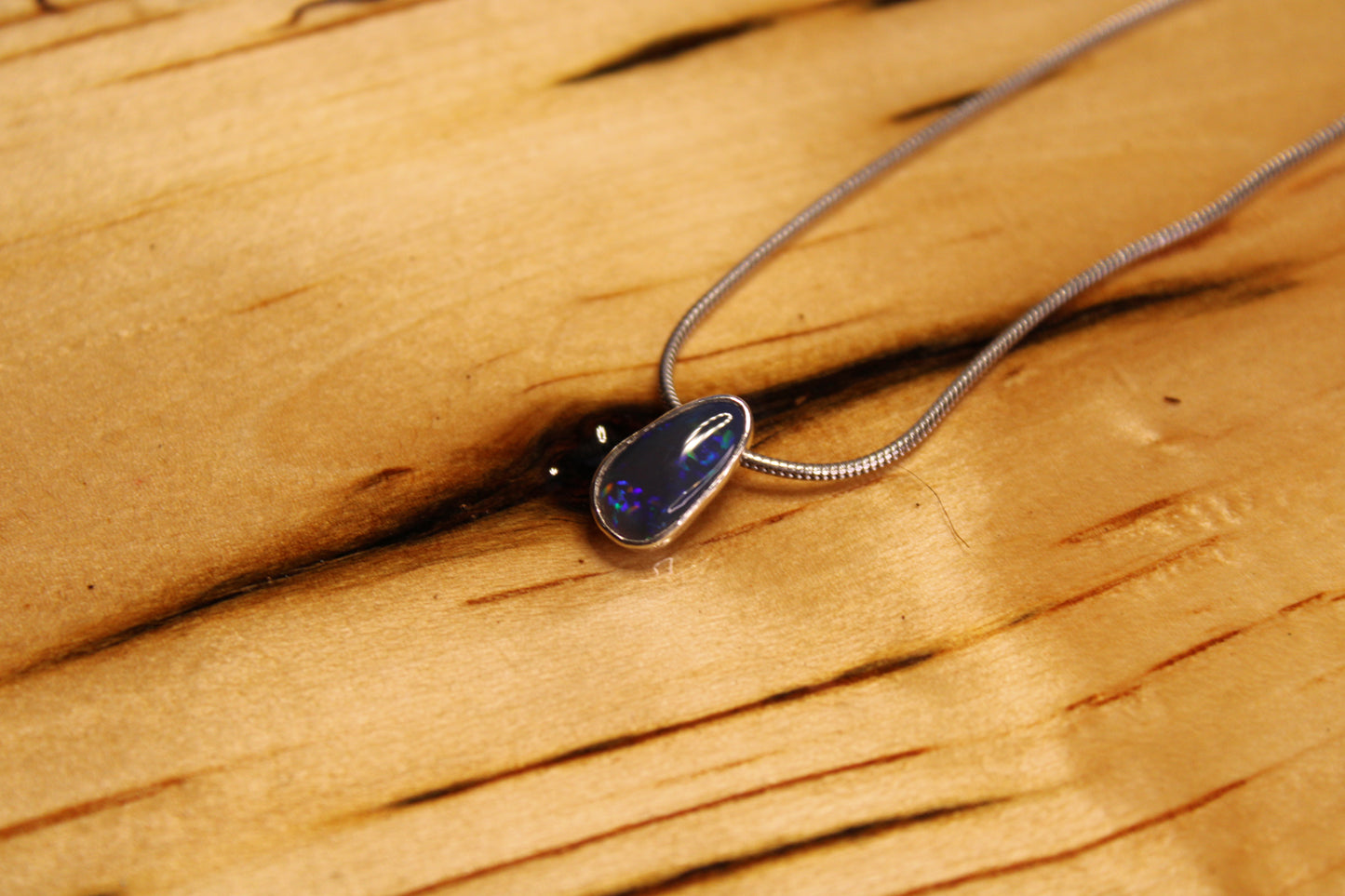 Stunning Black Crystal Opal Pendant