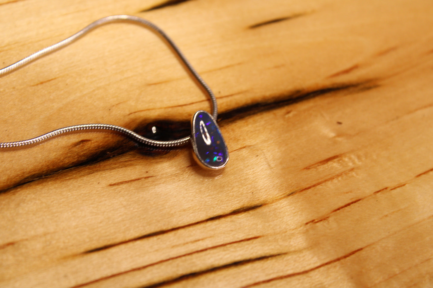 Stunning Black Crystal Opal Pendant