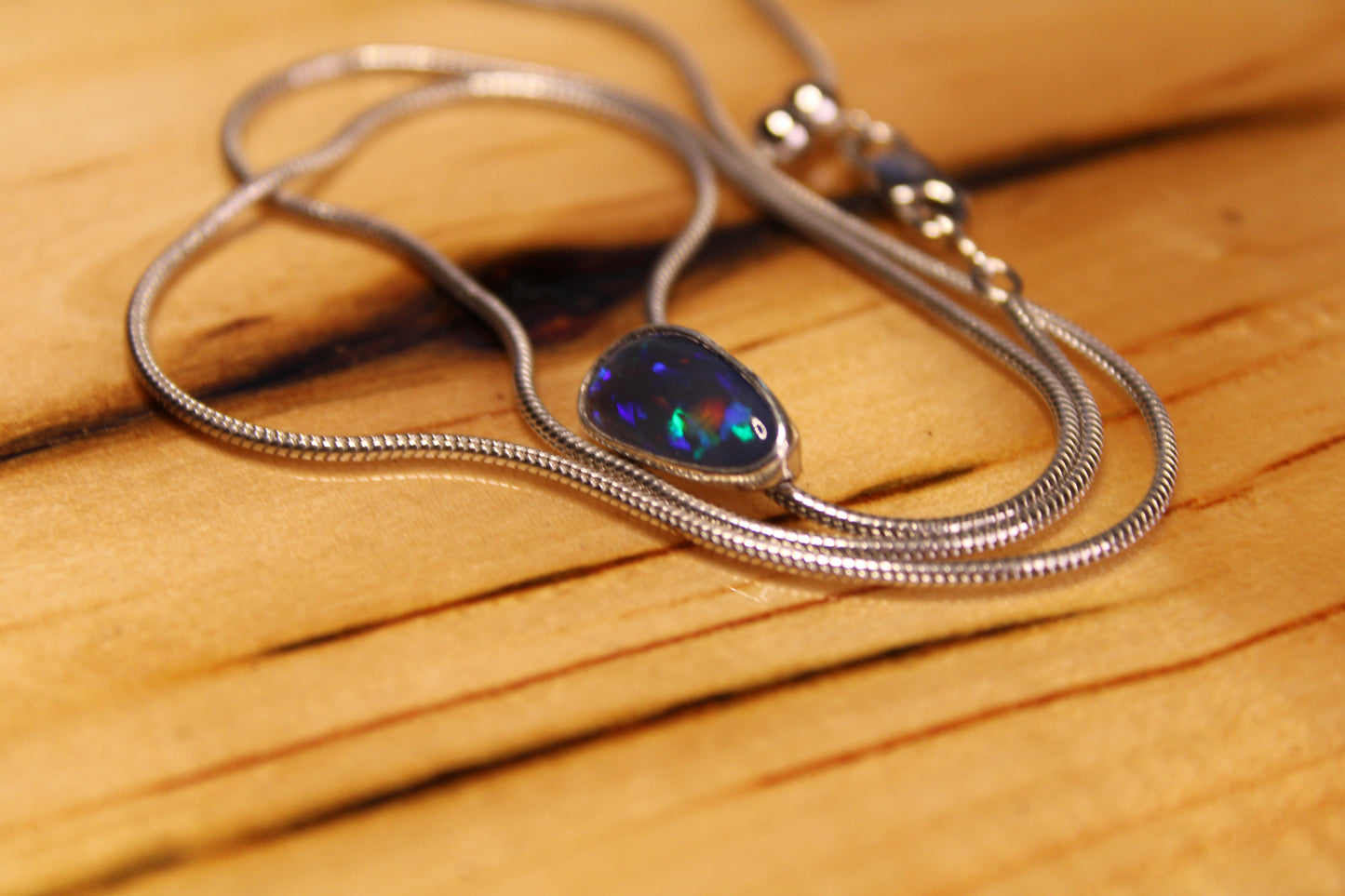 Stunning Black Crystal Opal Pendant