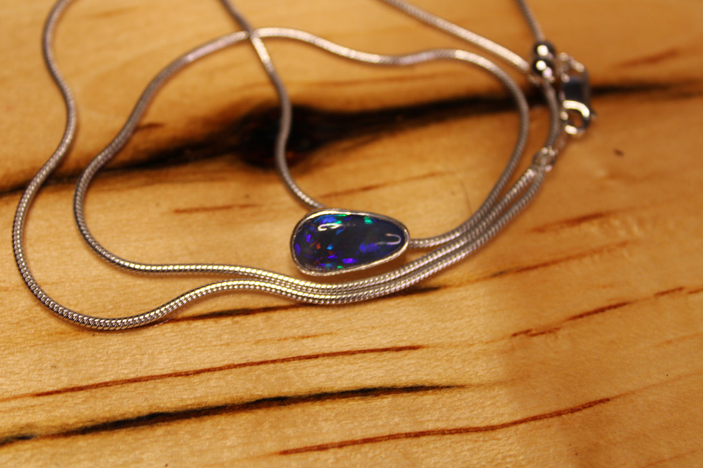 Stunning Black Crystal Opal Pendant