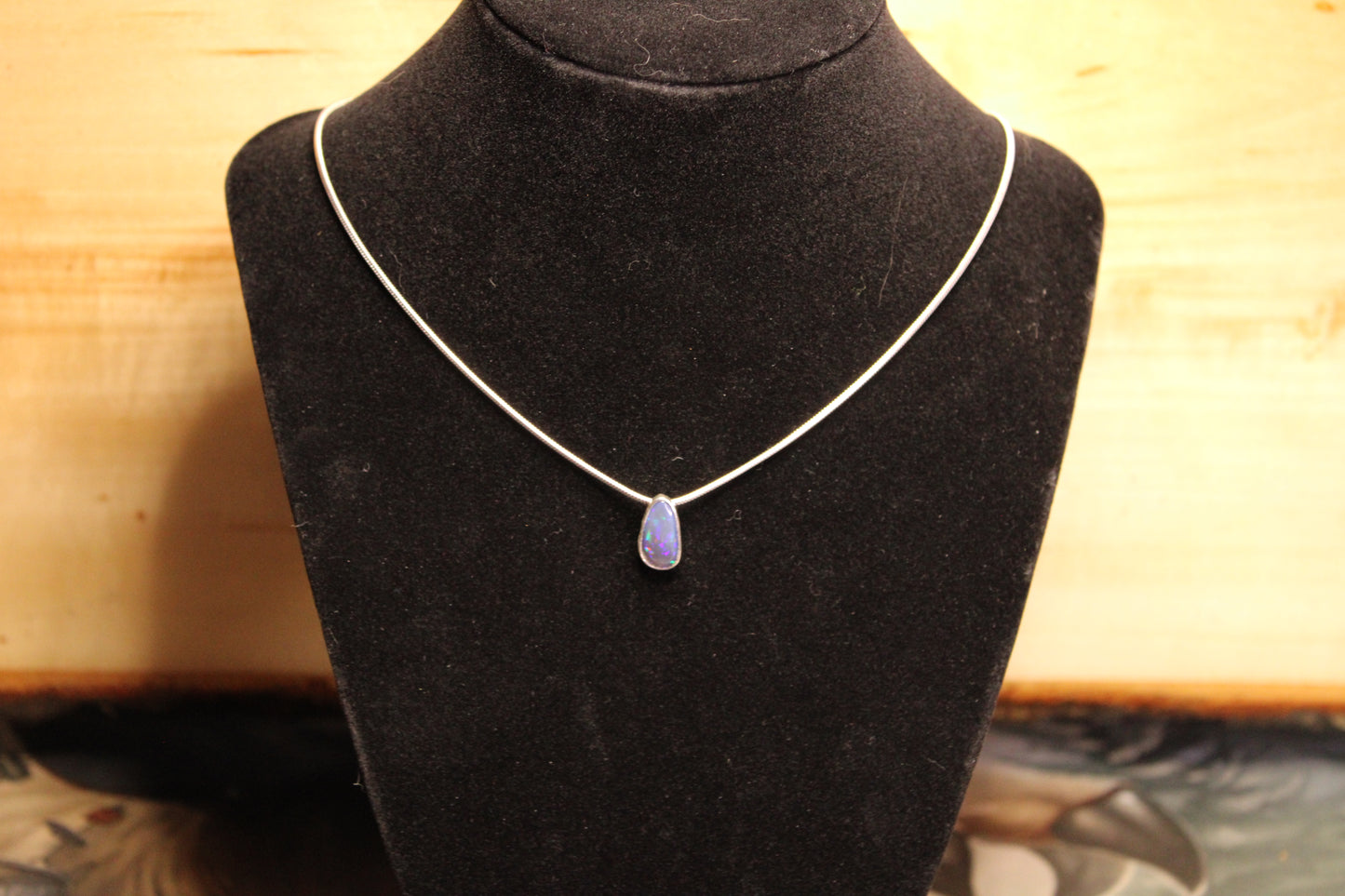 Stunning Black Crystal Opal Pendant