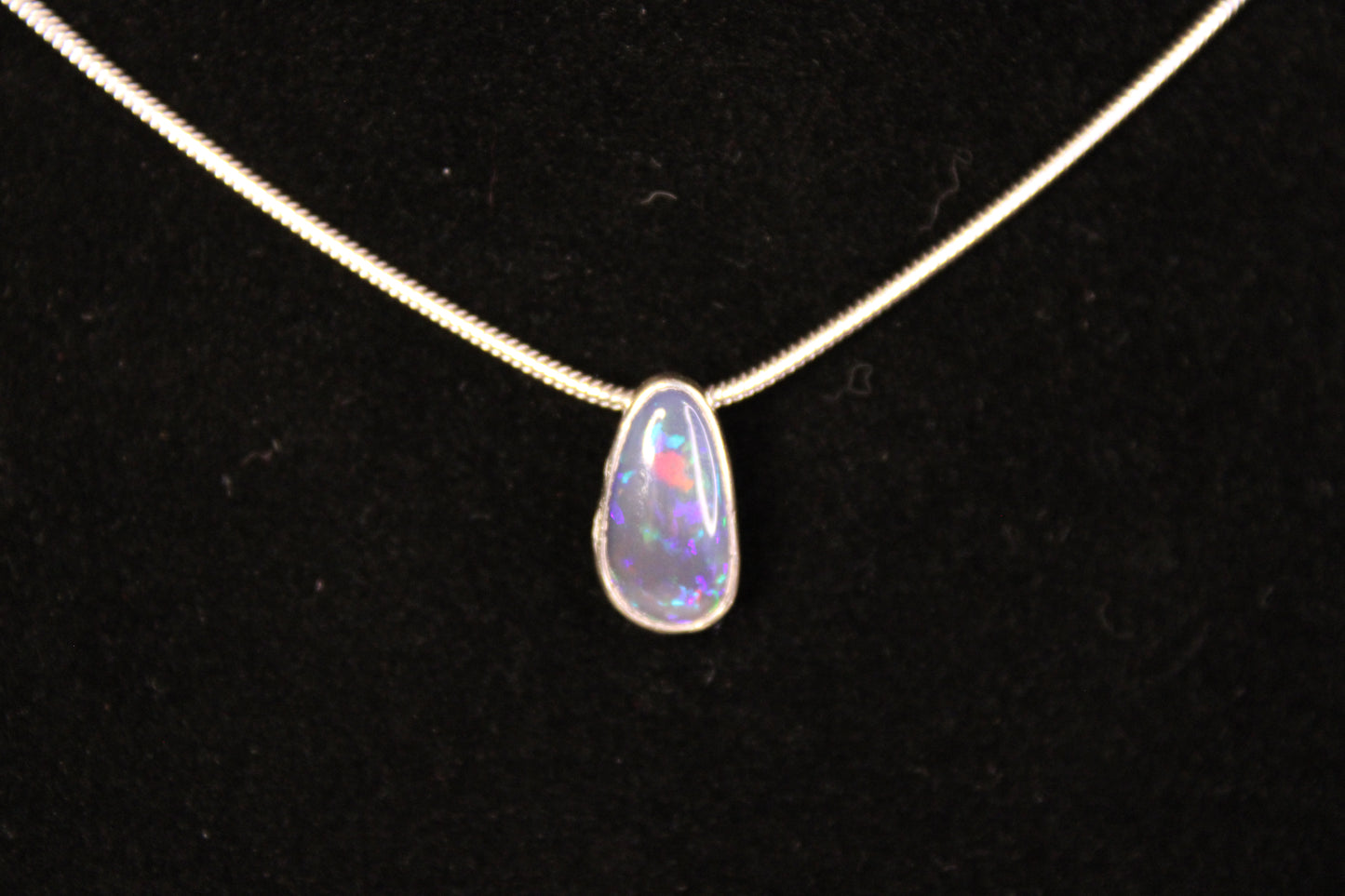 Stunning Black Crystal Opal Pendant