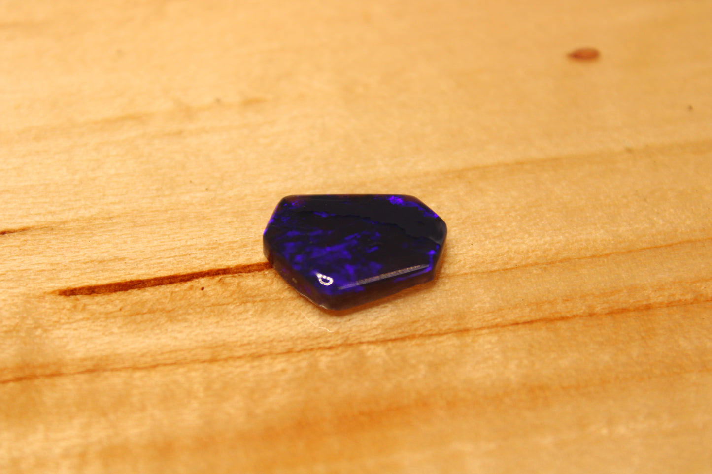Lightning Ridge Royale Blue On Black Opal Freeform Shield Cut