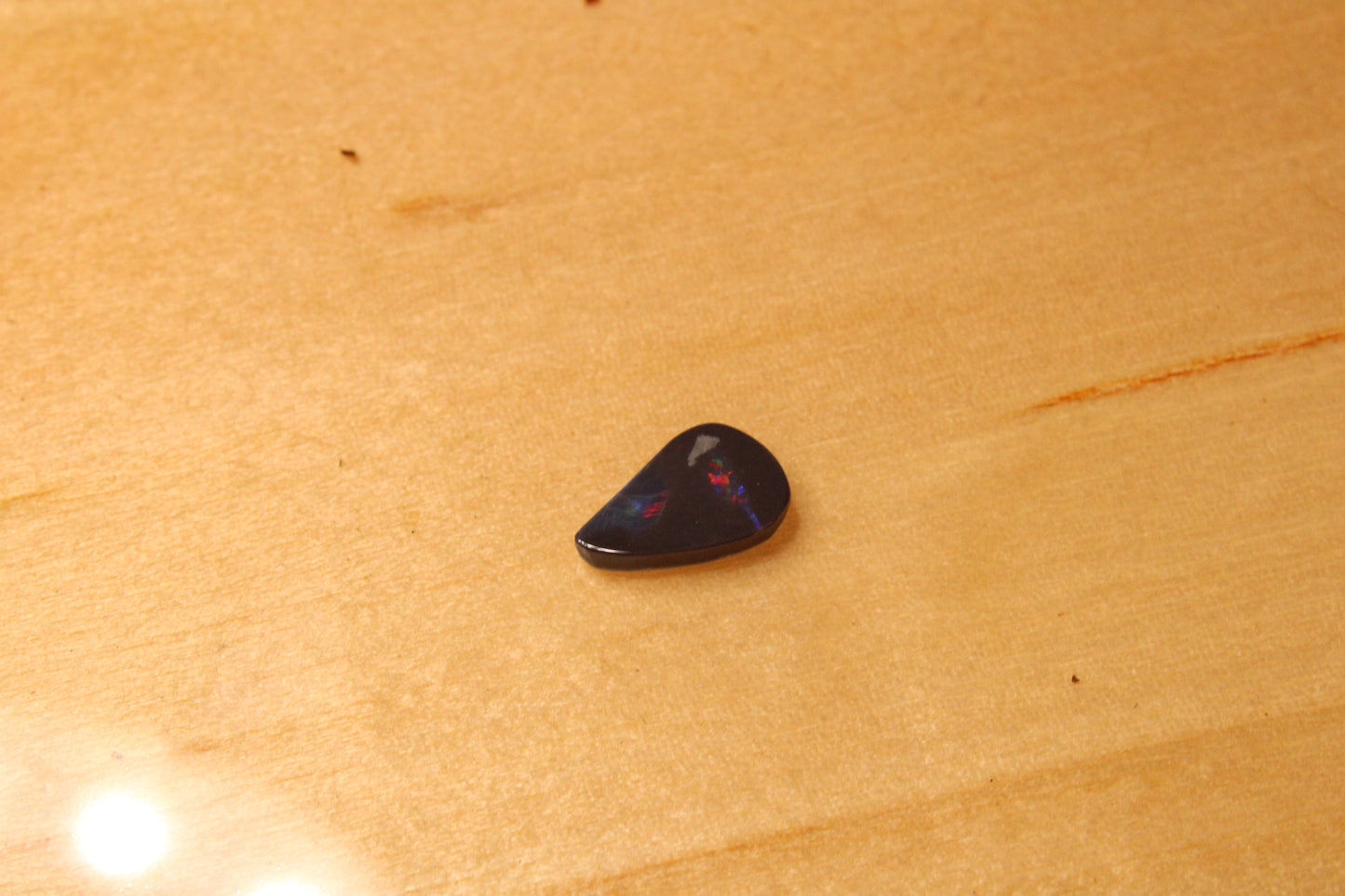 Lightning Ridge Black Opal Freeform Pear Cut