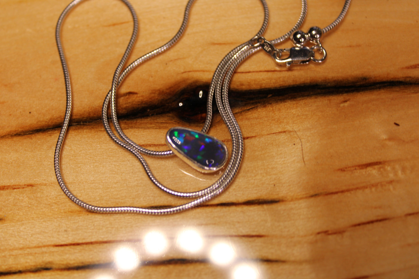 Stunning Black Crystal Opal Pendant
