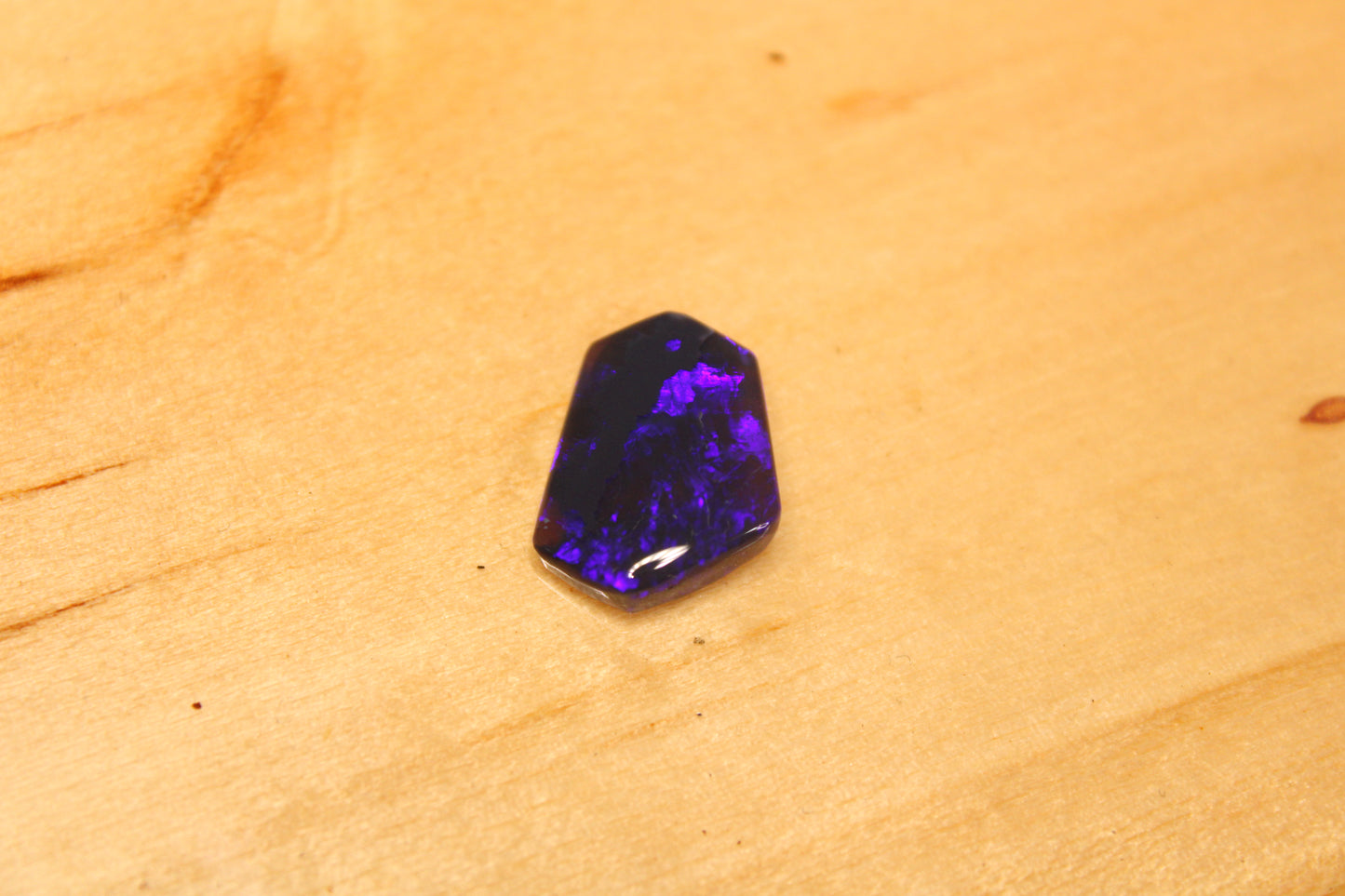 Lightning Ridge Royale Blue On Black Opal Freeform Shield Cut