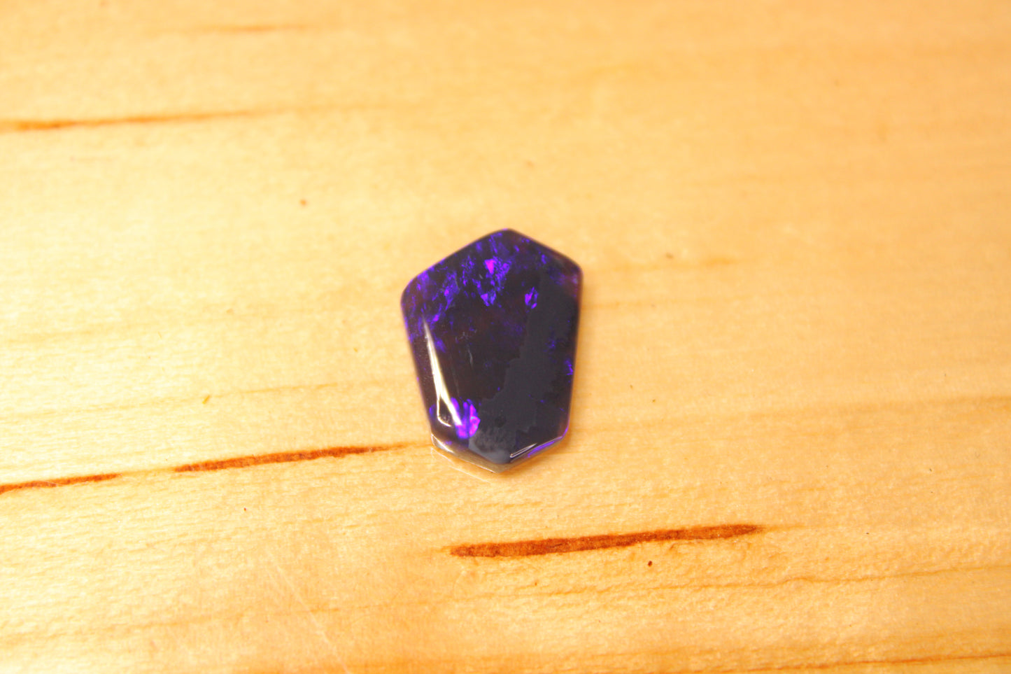 Lightning Ridge Royale Blue On Black Opal Freeform Shield Cut