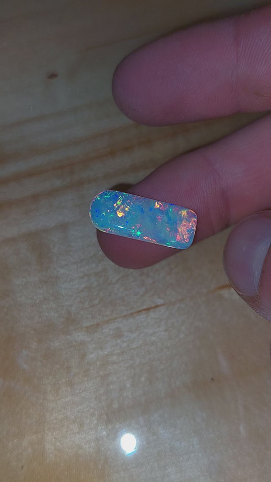 Double Sided Andamooka White Crystal Opal Freeform cut