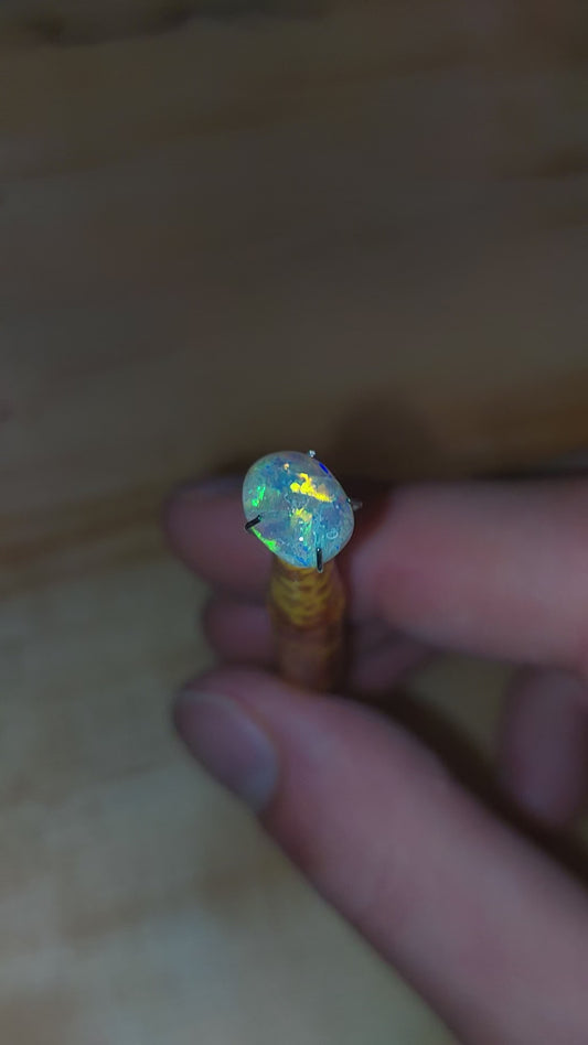 lightning Ridge Light Crystal Opal Freeform Oval