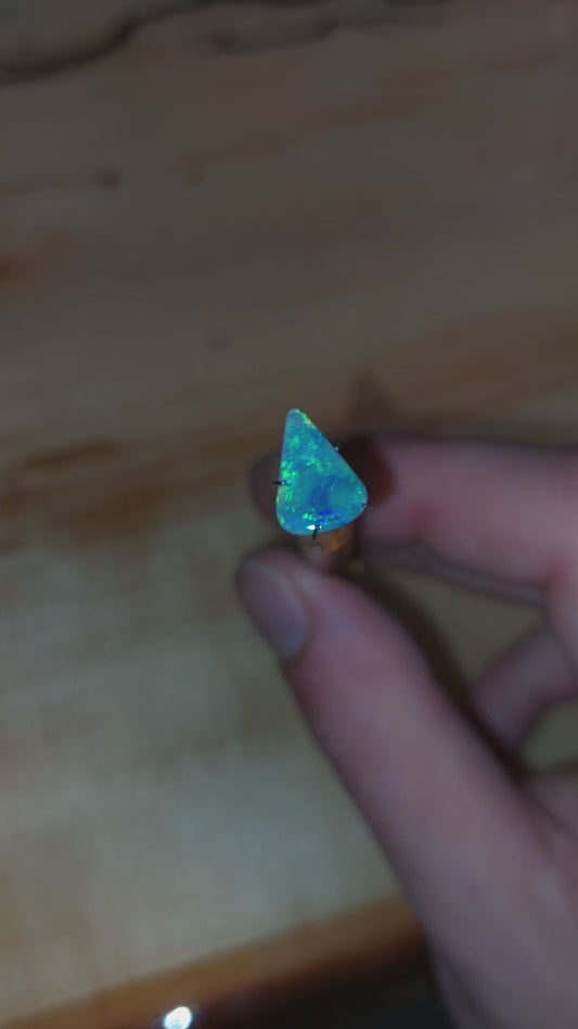 Lightning Ridge Dark Opal Pear Cut